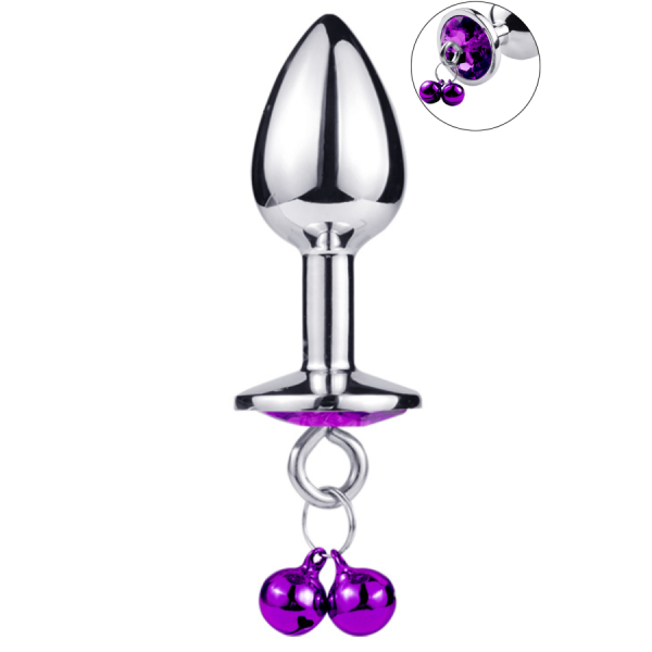 Plug bijou aluminium violet avec clochettes Taille S JINGLE 